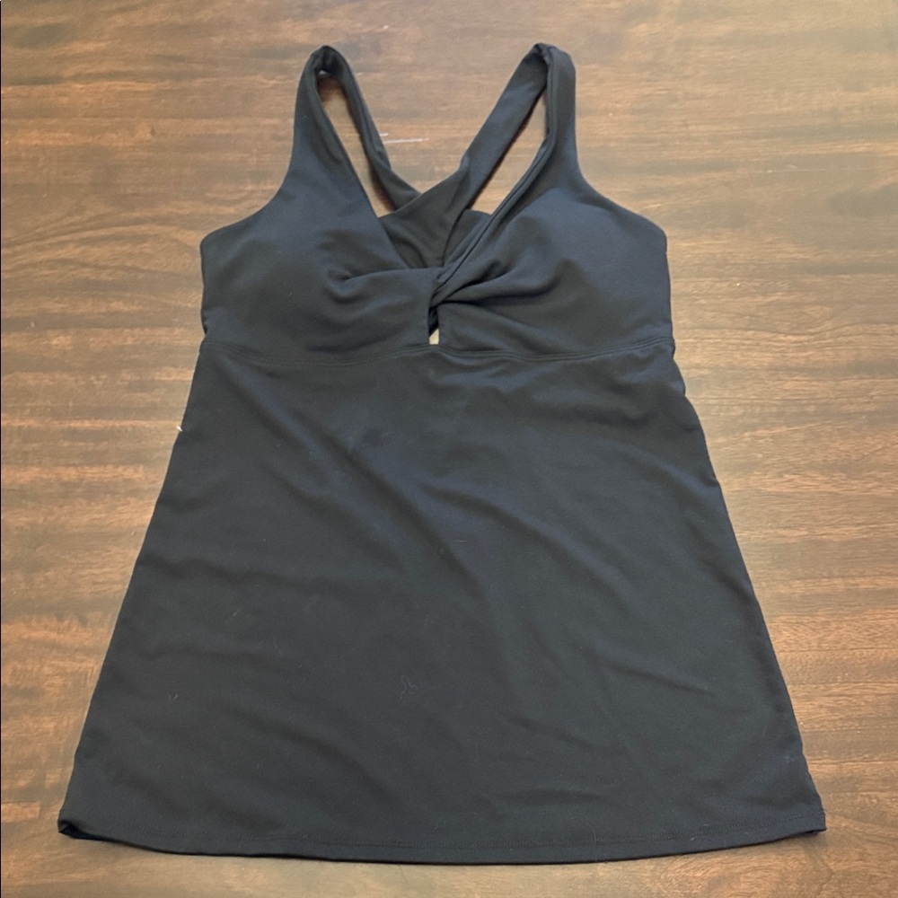 Fabletics Black V Back Tank Top
